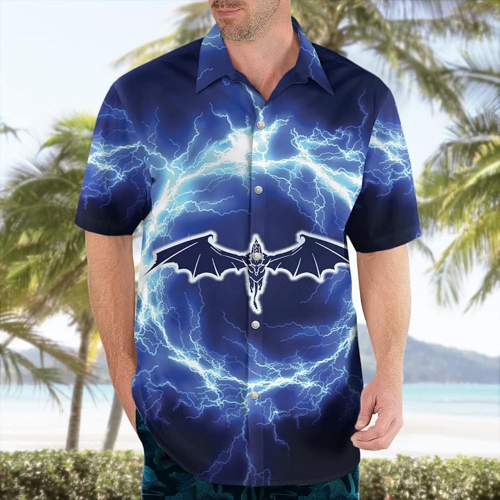 Amazon.com: ArtlohaDVL Dragon Shirts for Men, Short Sleeve Button