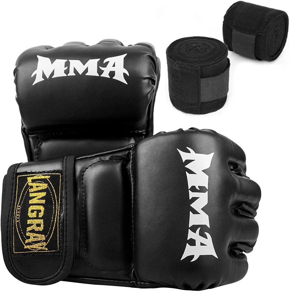 Amazon | LangRay オープンフィンガー グローブ ボクシンググローブ