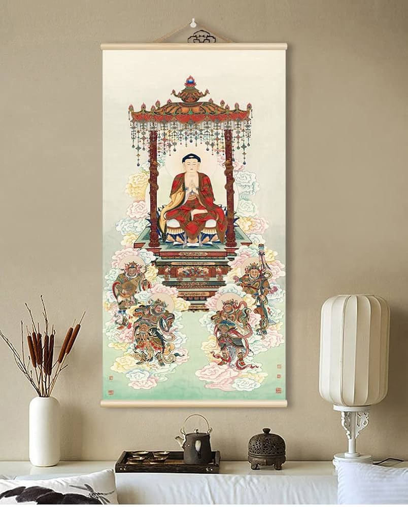 美品 掛け軸 高雄山神護寺 釈迦如来像 仏画 年中掛け 美品