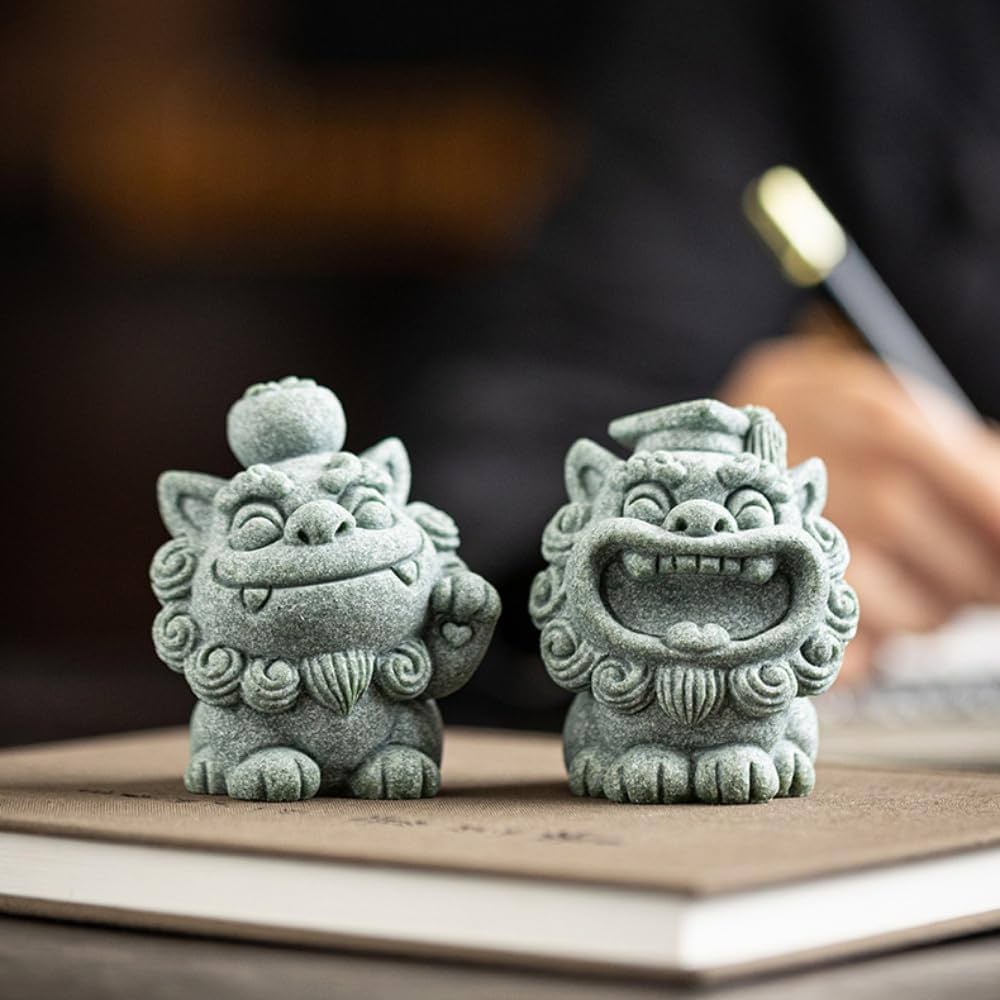 Amazon.co.jp: Aeroor 置き物 獅子 魔除け 置物 玄関 かわいい ミニ