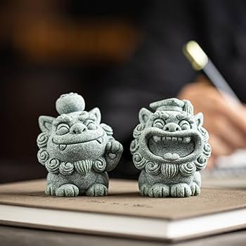 Amazon.co.jp: Aeroor 置き物 獅子 魔除け 置物 玄関 かわいい ミニ