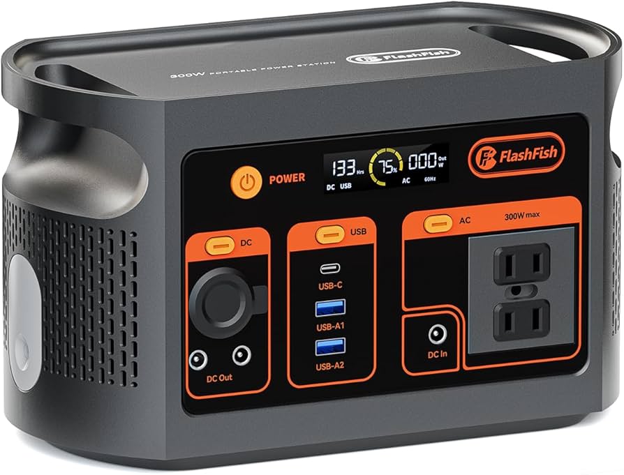 Amazon.co.jp: FlashFish ポータブル電源 小型 179.2Wh/300W 軽量