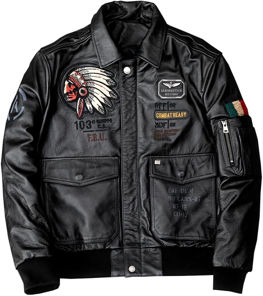 Amazon | [VIIBOY] 革ジャン 本革ジャケット 本革 フライトジャケット