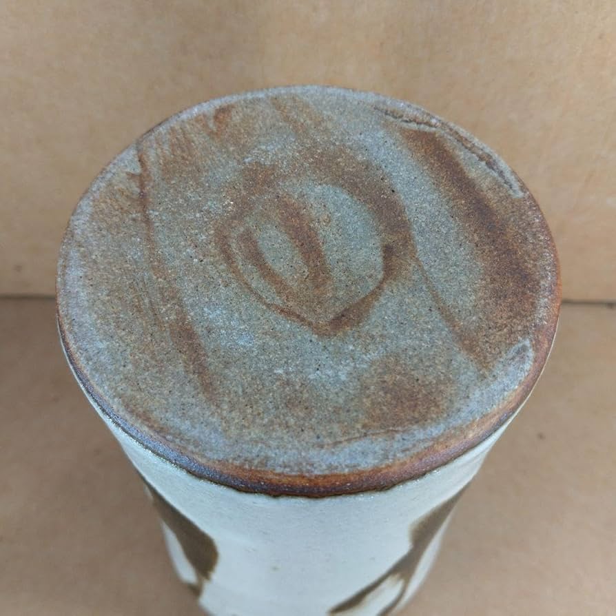 Amazon.co.jp: 浜田庄司(濱田庄司) 白釉黒流花瓶 濱田友緒識箱 人間