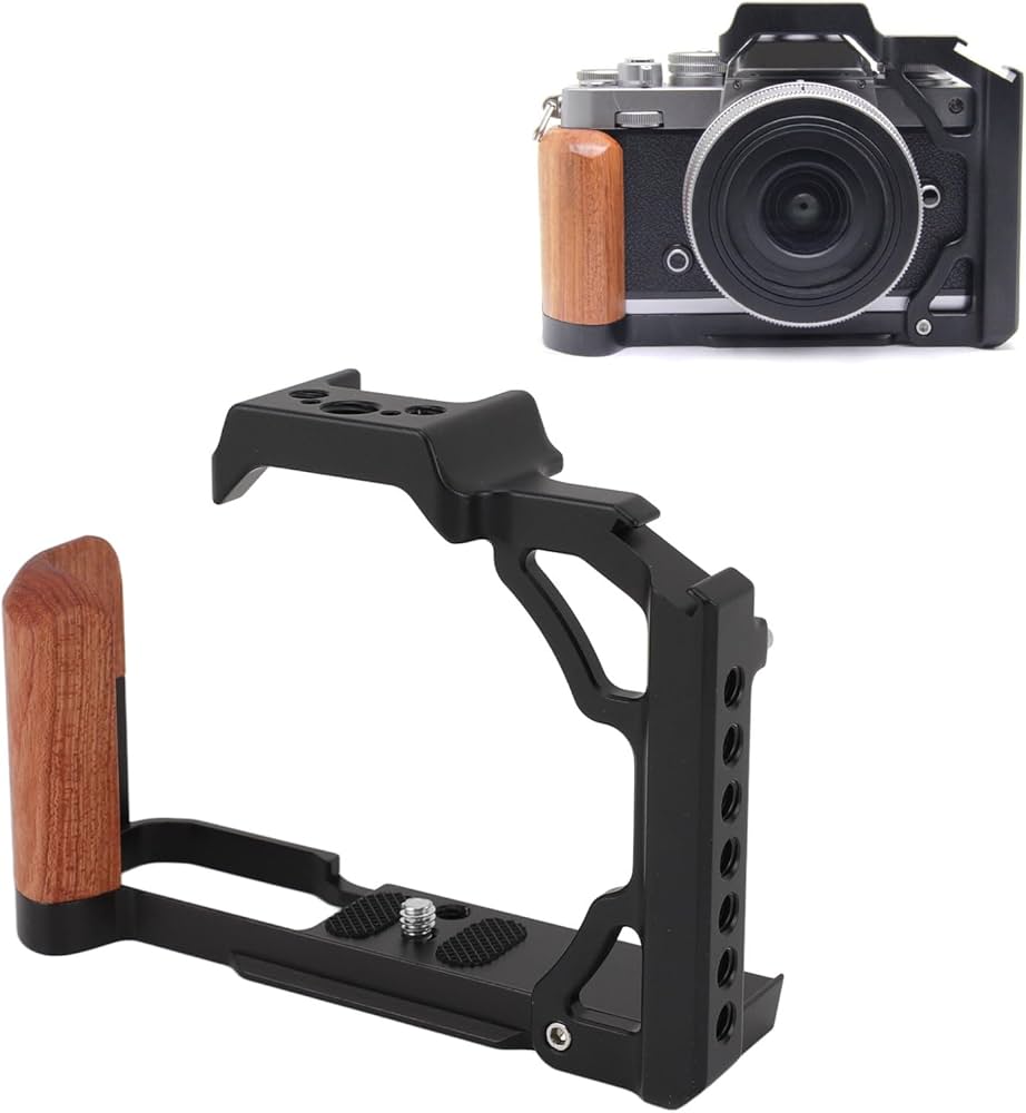 Amazon.co.jp: ZFC用カメラケージ、木製ハンドグリップ付き
