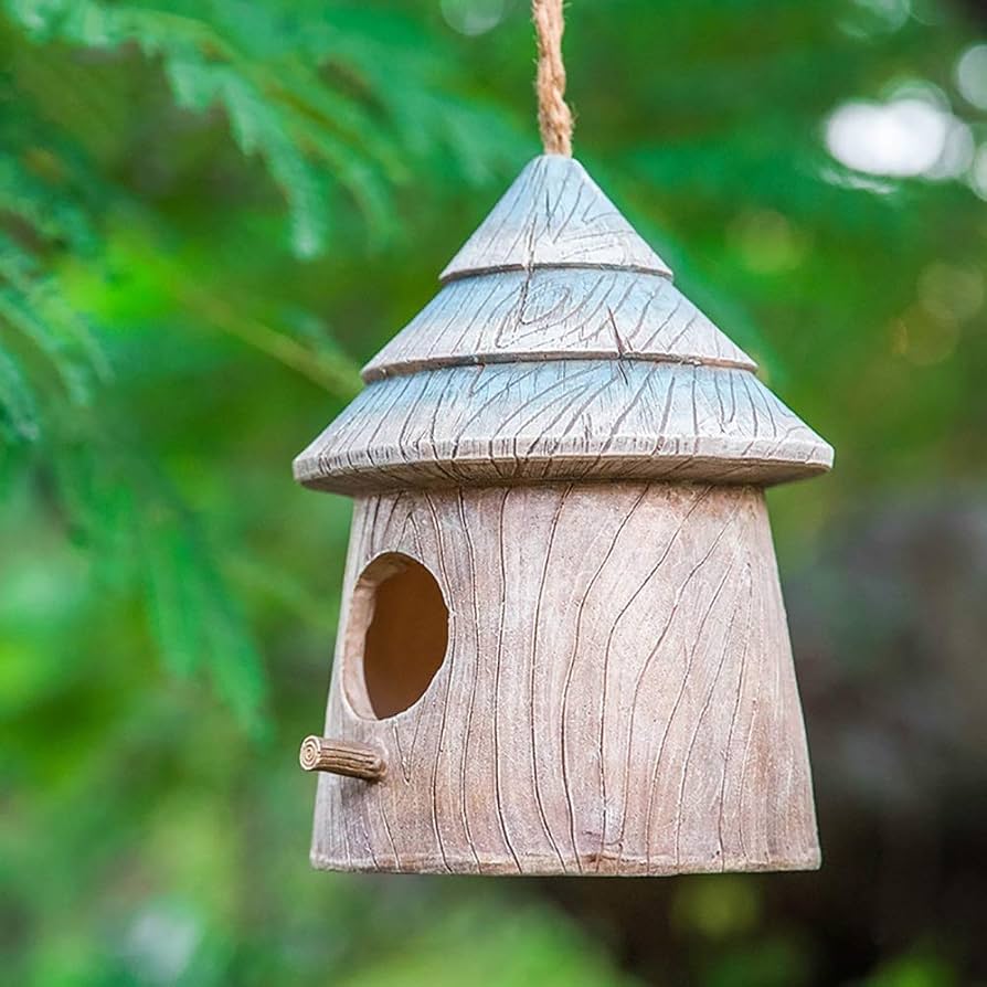 Amazon.co.jp: 野鳥の巣箱 木製の鳥の家、小鳥の巣箱キャビン屋外装飾