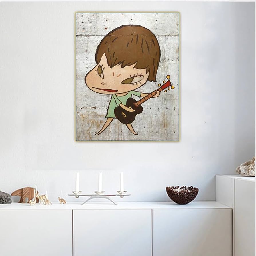 Amazon.co.jp: 奈良美智ポスターギターガールウォールアート奈良美智