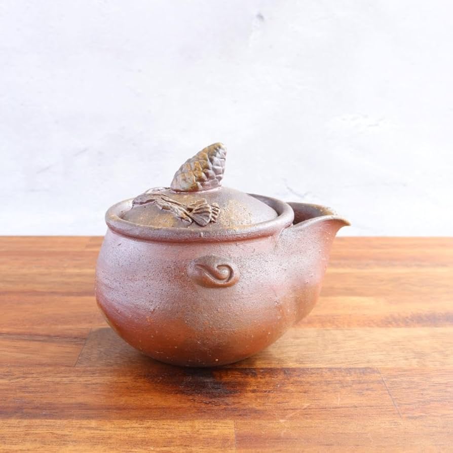 50511 備前焼 宝瓶 松 まつぼっくり マツ 手びねり 急須 登り窯 50511