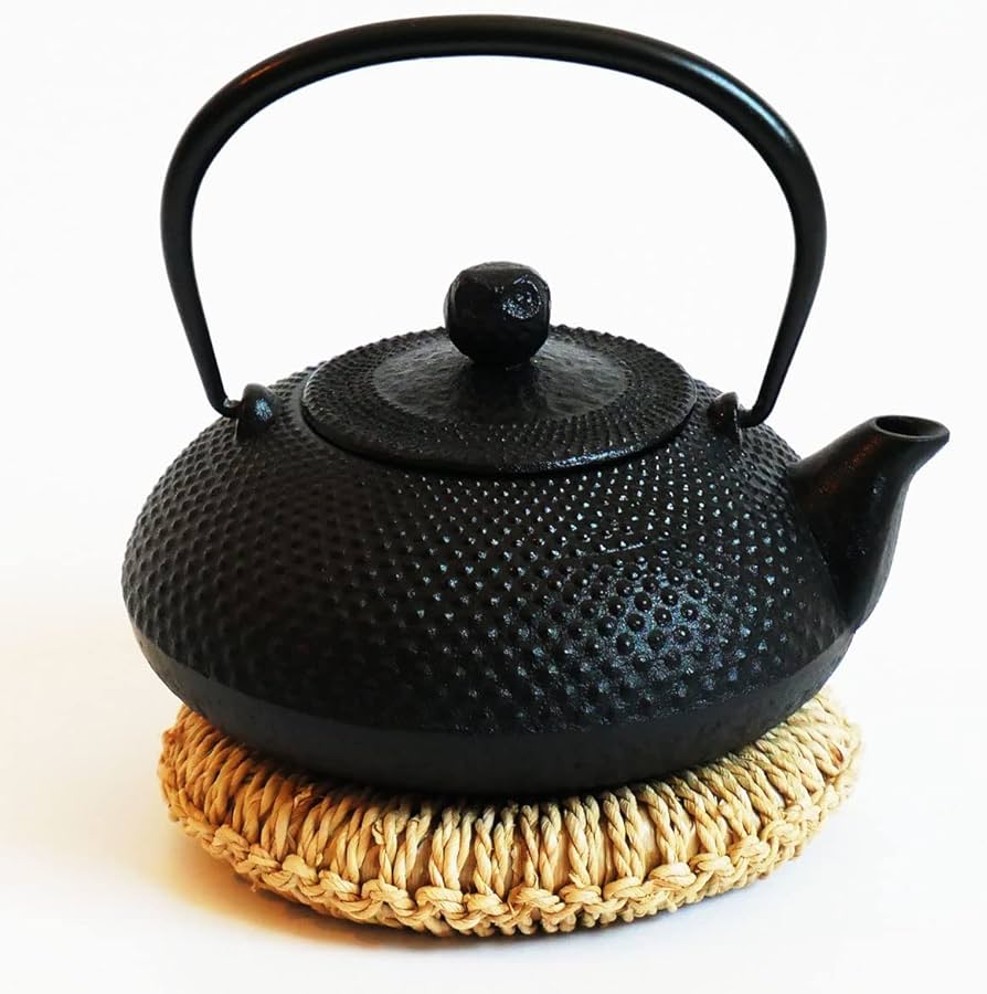 Amazon | 【 瓶敷きセット 】南部鉄器・福 鉄瓶 い草の瓶敷 アラレ模様