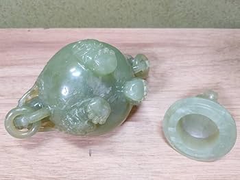 Amazon｜玉香炉 翡翠 玉石 彫刻 香炉 唐木足付台 中国美術 軟玉 置物