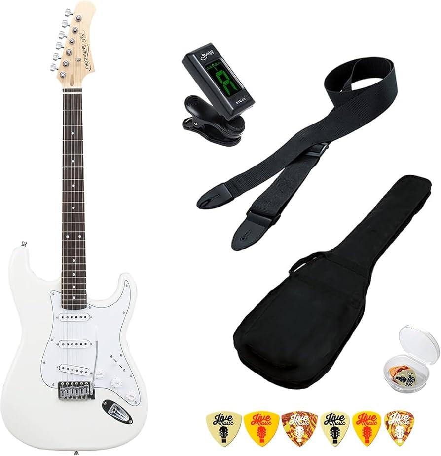 Amazon | エレキギター 初心者セット 6点 PhotoGenic ST180 WH