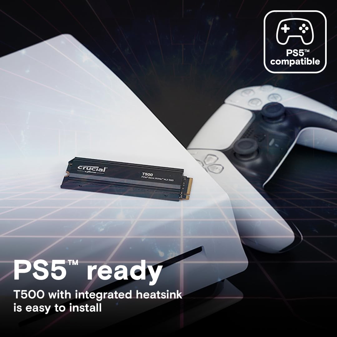 Amazon.com: Crucial T500 4TB PCIe Gen4 NVMe Gaming PS5 SSD with
