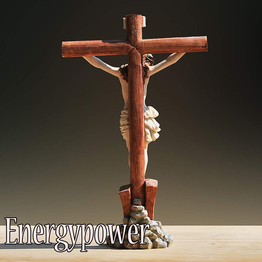 Amazon.co.jp: EnergyPower 十字架 イエス・キリスト像 卓上型 大型