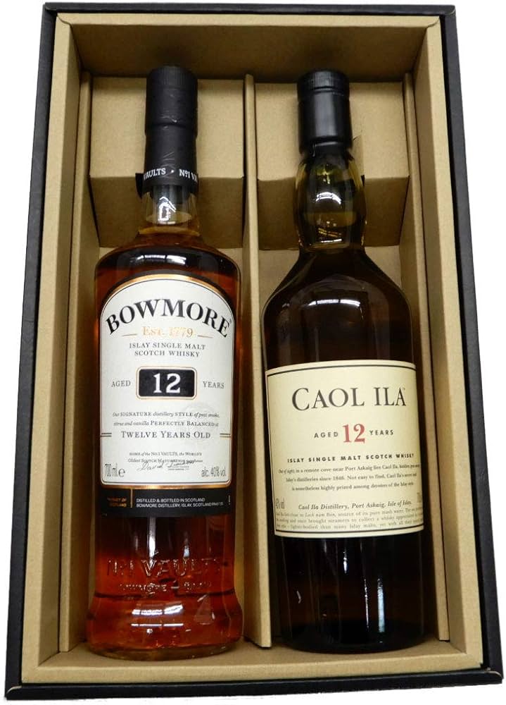 Amazon.co.jp: 飲み比べアイラモルト2本セット ボウモア12年40度700ml