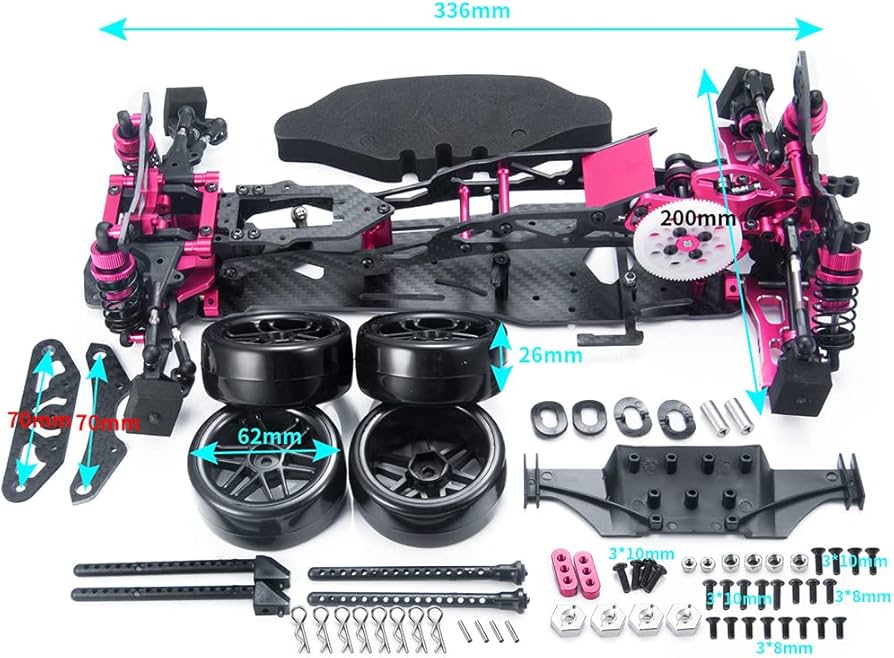 Amazon.com: RCHUBAM Metal Alloy & Carbon Fiber Frame Kit for