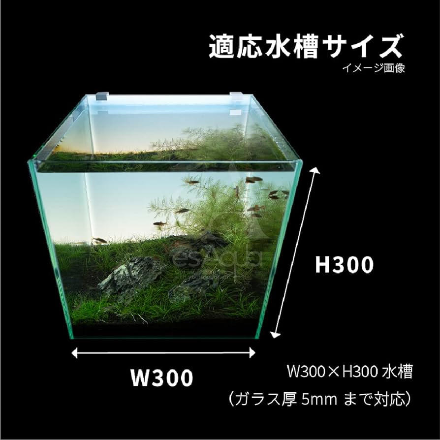 Amazon.co.jp: esAqua 水槽 バック スクリーン LEDライト PSE認証