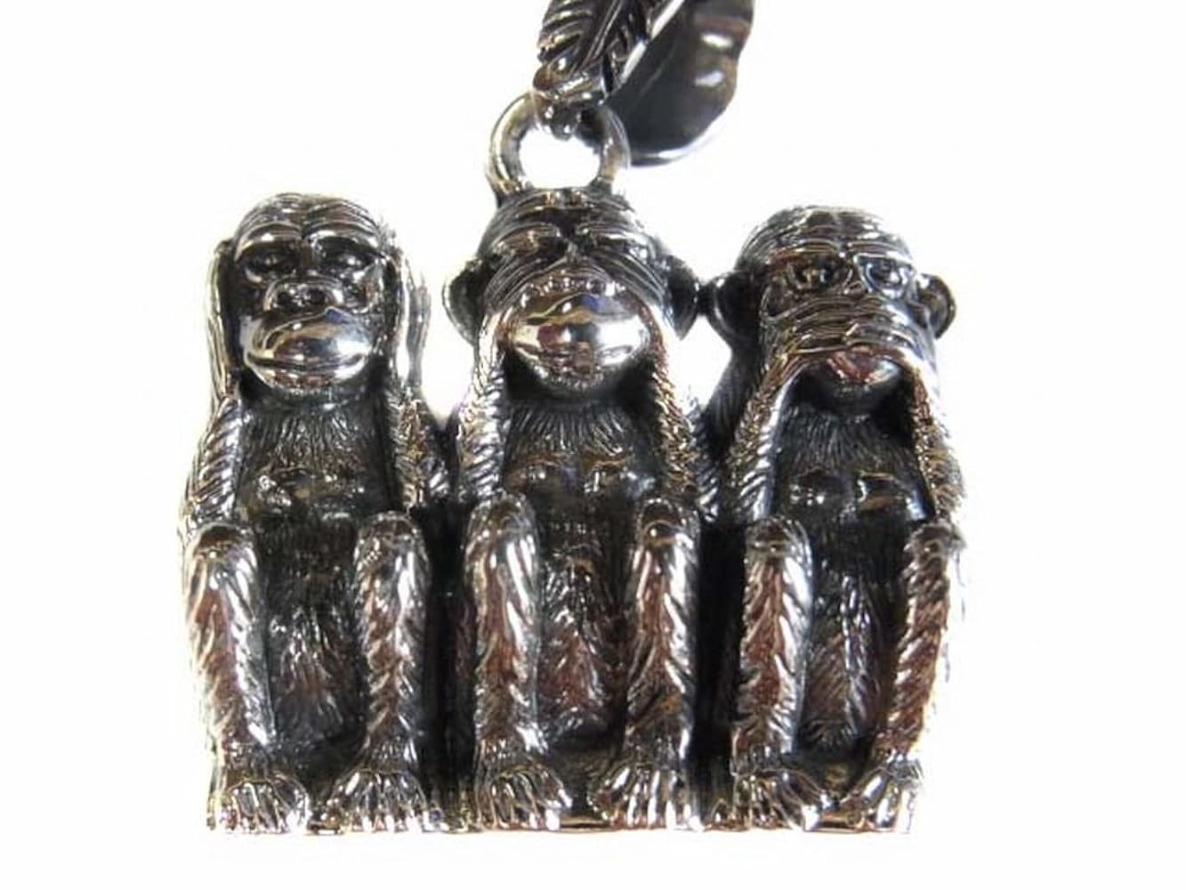 三猿(み猿、言わ猿、聞か猿)ストラップ キーホルダー 見ざる言わざる