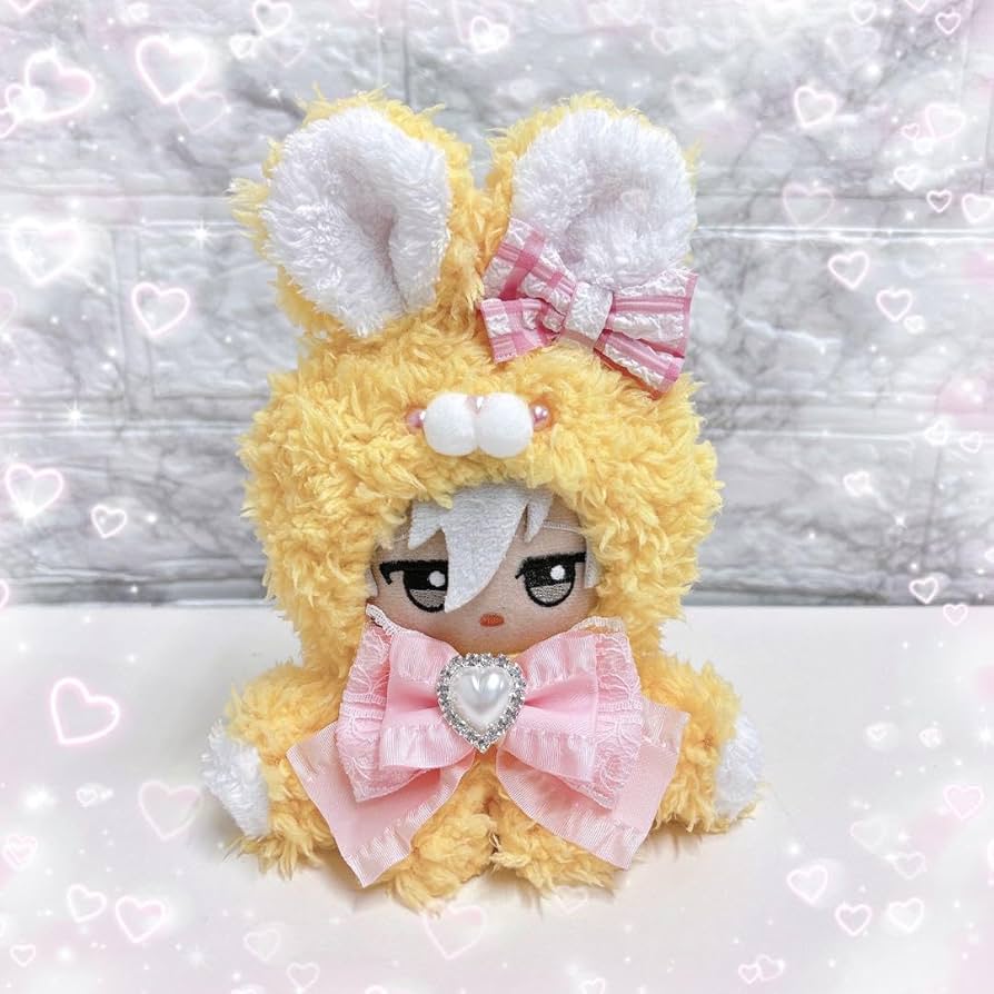 n様ぬい服ふわふわうさ耳お座り 10cm 12cmちびぐるみ いつぬい