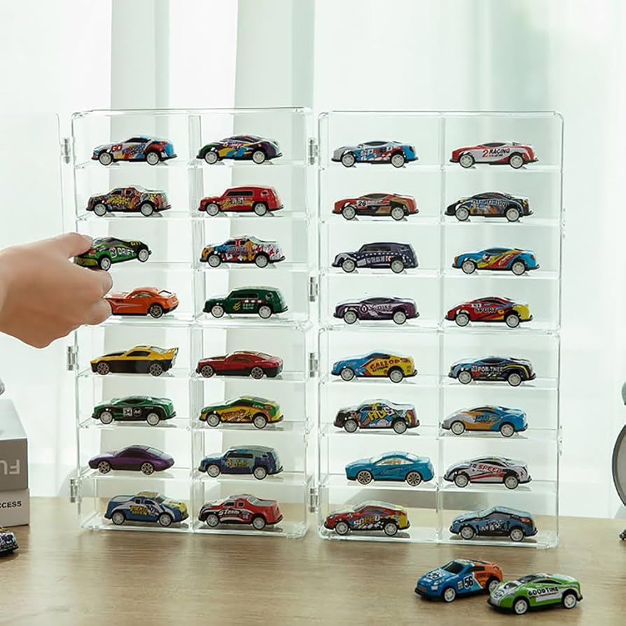 Amazon｜トミカケース 1：64 32台収納可能 ダストドア付 ミニカー展示