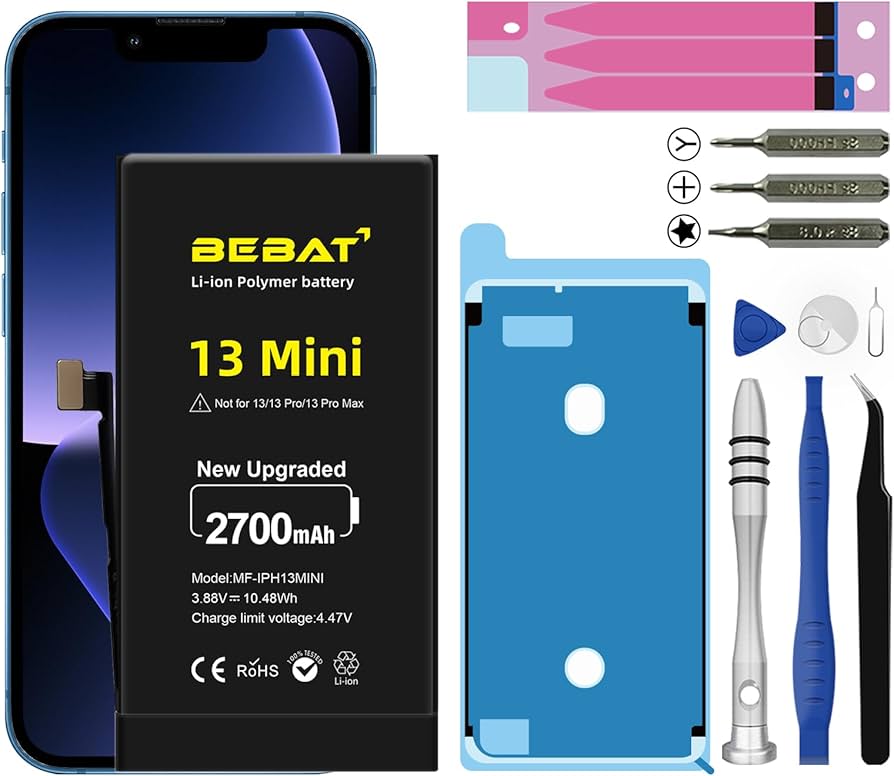 Amazon.com: BEBAT Replacement for iPhone 13 MINI Battery, 2700mAh