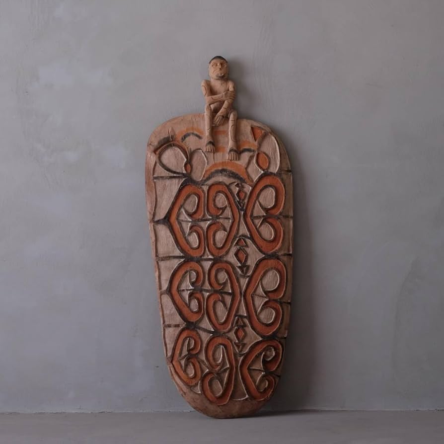 Amazon.co.jp: 02959インドネシアパプア州アスマット族木彫盾A