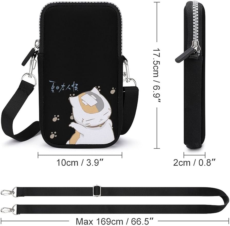 Amazon | スマホポーチ 夏目友人帳 ニャンコ先生 猫 アニメ ショルダー