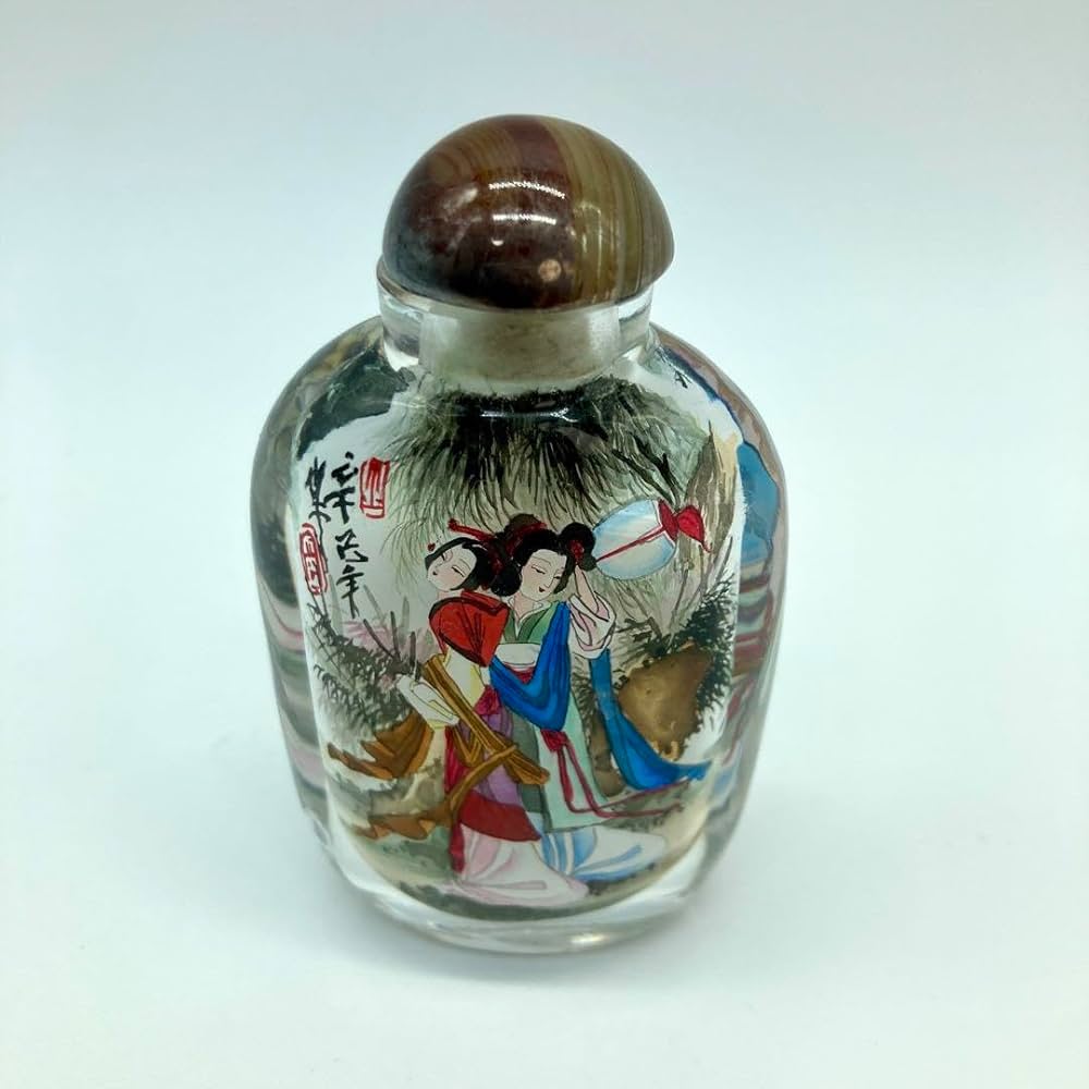 Amazon.co.jp: 鼻煙壺 中国伝統工芸品 内絵ガラス瓶 硝子製嗅ぎタバコ