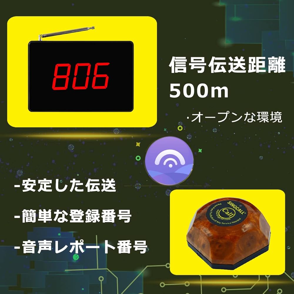 Amazon | SINGCALL 業務用 ワイヤレスチャイム 基本セット（本体＋子機