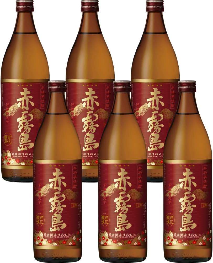Amazon.co.jp: 赤霧島 25度 900ml ×6本セット : 食品・飲料・お酒