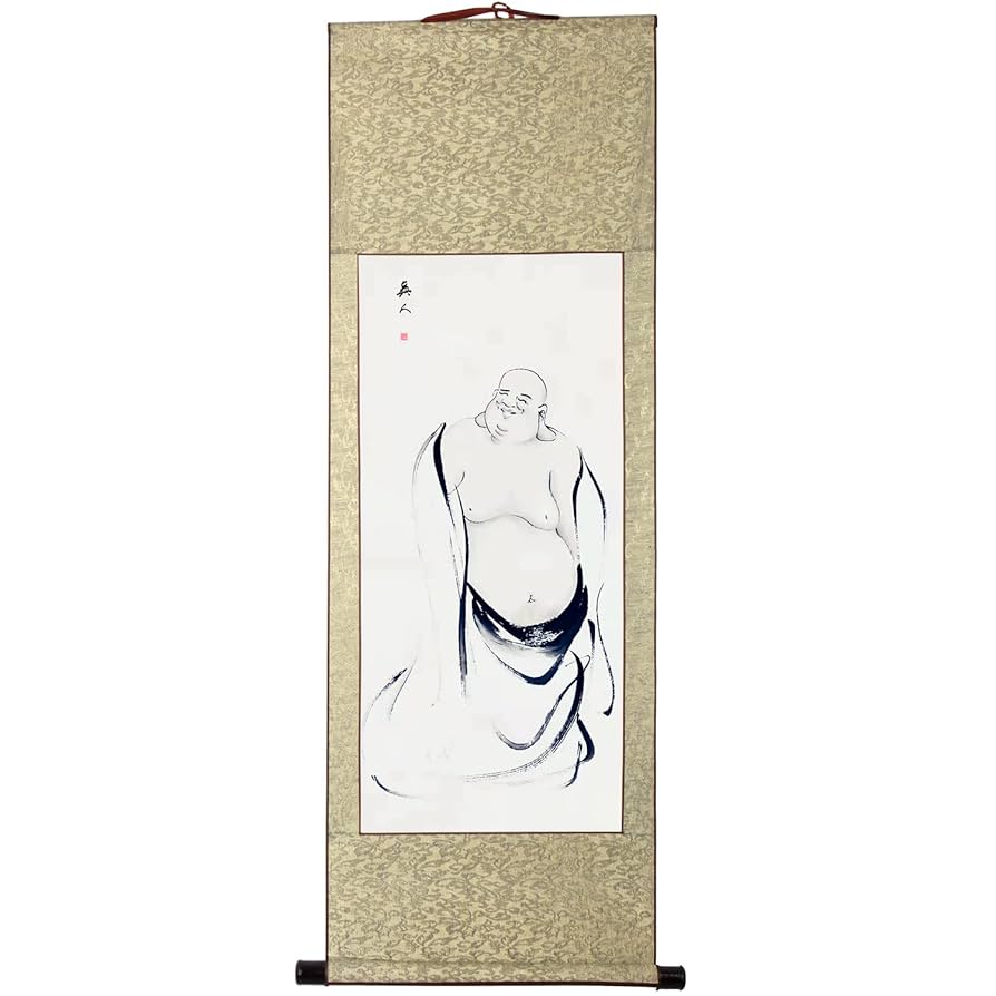 模写/池大雅/竹林七賢人図/絹表装/布袋屋掛軸HF-785