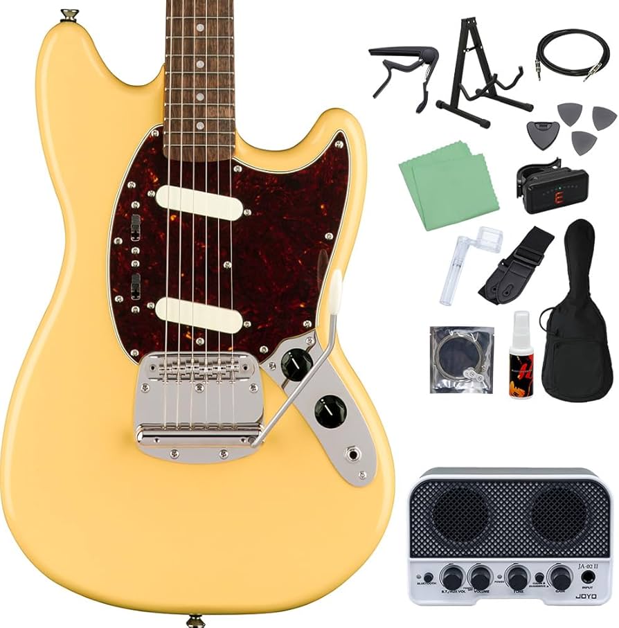 Amazon | Squier by Fender Classic Vibe '60s Mustang Vintage White
