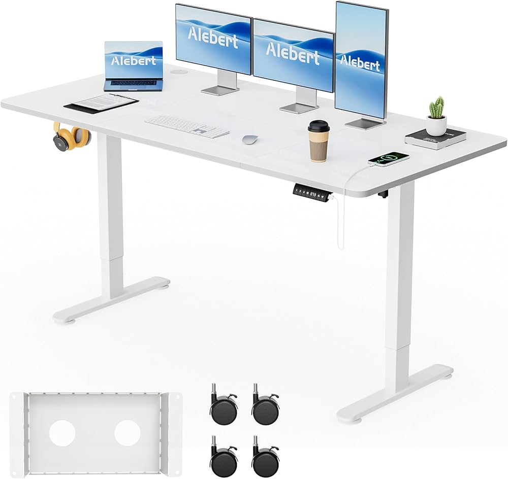 Amazon.co.jp: Alebert｢アレベルト｣ 電動式 昇降デスク 昇降式デスク