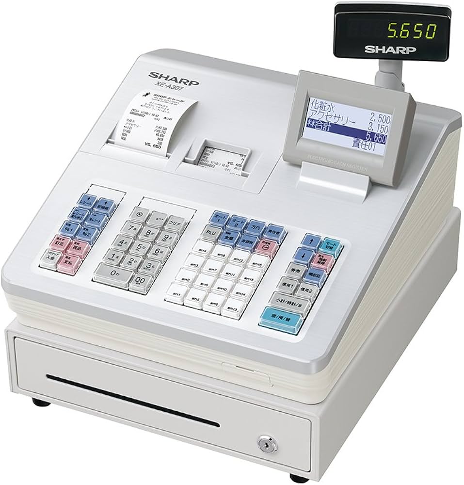 Amazon | シャープ 電子レジスタ 16部門タイプ ホワイト系 XE-A307-W