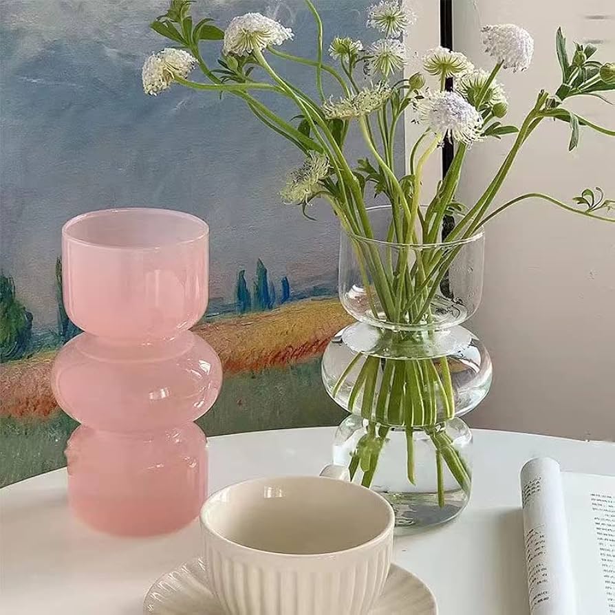 工芸品 Multi Glass Flower Vase (Pink) 工芸品 Multi Glass Flower