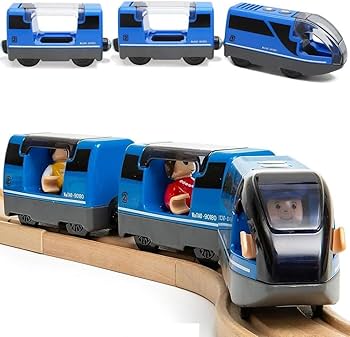 Amazon | TOPLIVING 電池式列車 マグネット接続 都市間電車 木製電車の