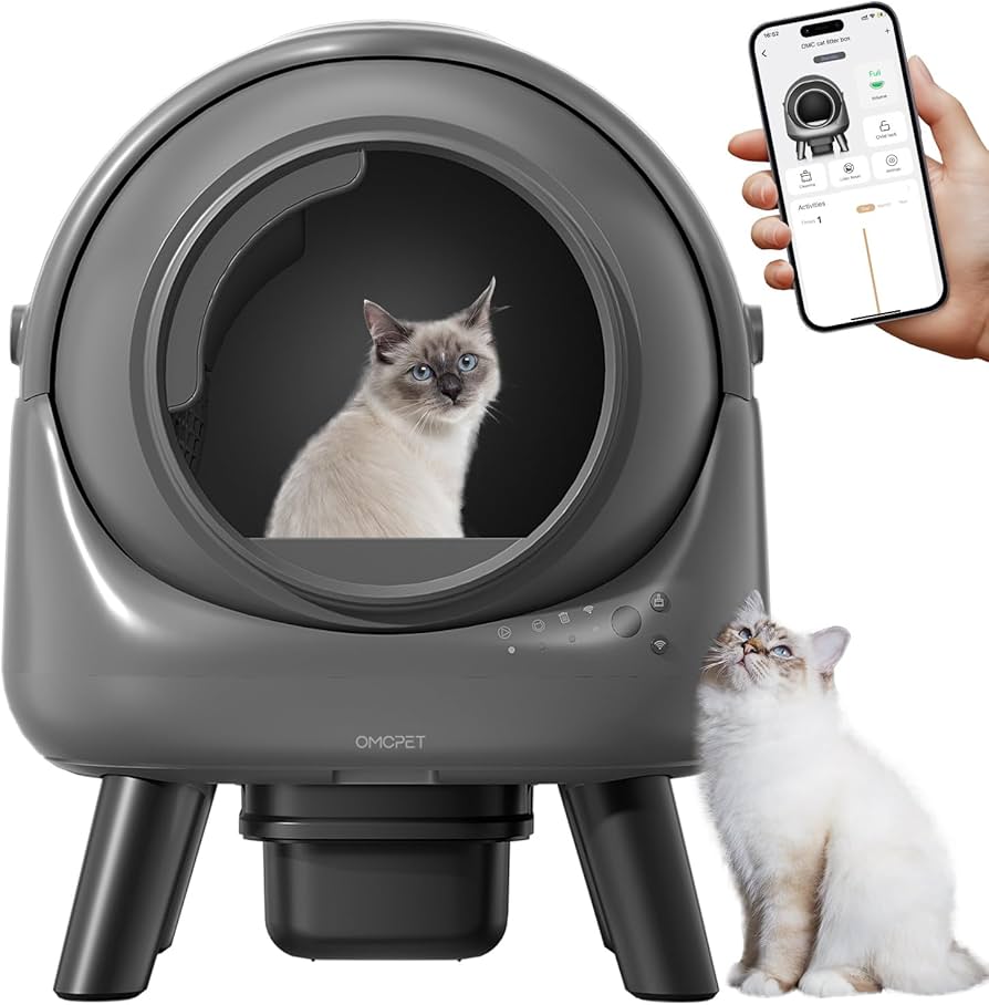 Amazon | 自動猫トイレ OMC M2 スマート猫トイレ 75L 広い出入口設計