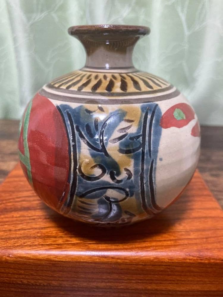 沖縄 やちむん 新垣勲 壺屋焼 飾り壺 鳥 魚 赤絵 陶器製 土もの 琉球