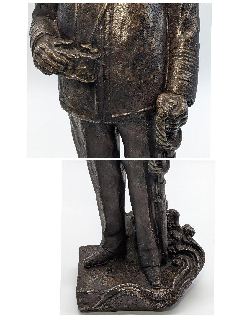 藤原陶斎 備前焼 東郷平八郎像 合箱 陶像 日露戦争 置物 細工