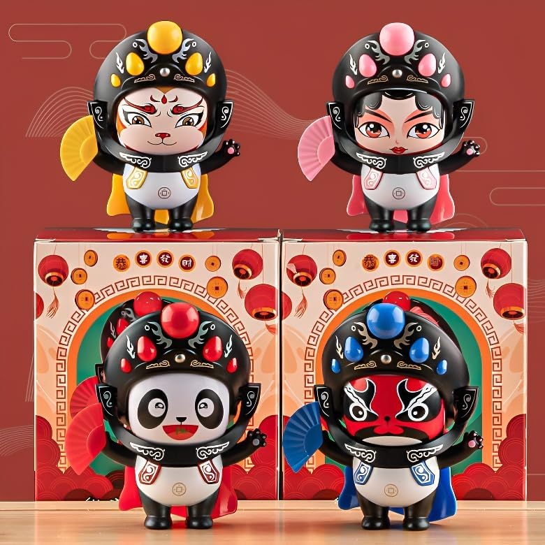 正統中国の元素の京劇の顔の大きいサイズの茶の缶