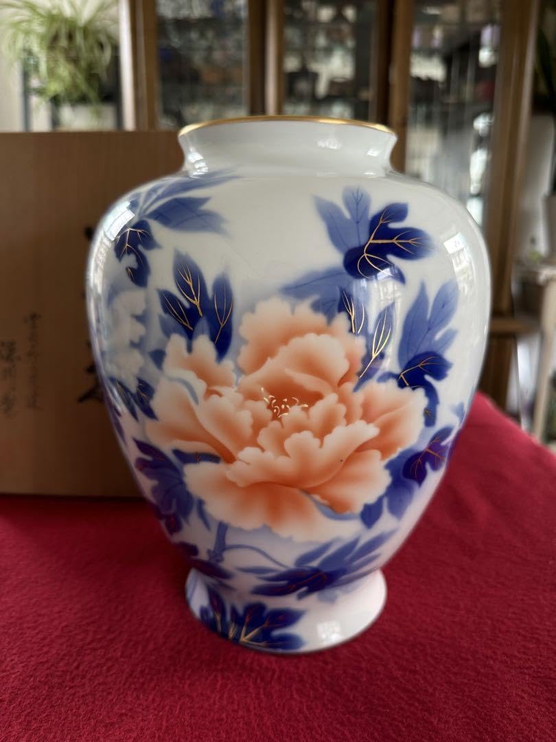 深川製磁 金彩紫陽花図 大壺 約29cm 美品 箱なし ストア 深川製磁 金彩