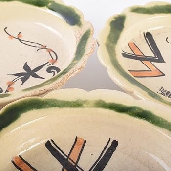 Amazon.co.jp: 和食器 向井一峰作 織部向付 台皿 五客 共布共箱 M