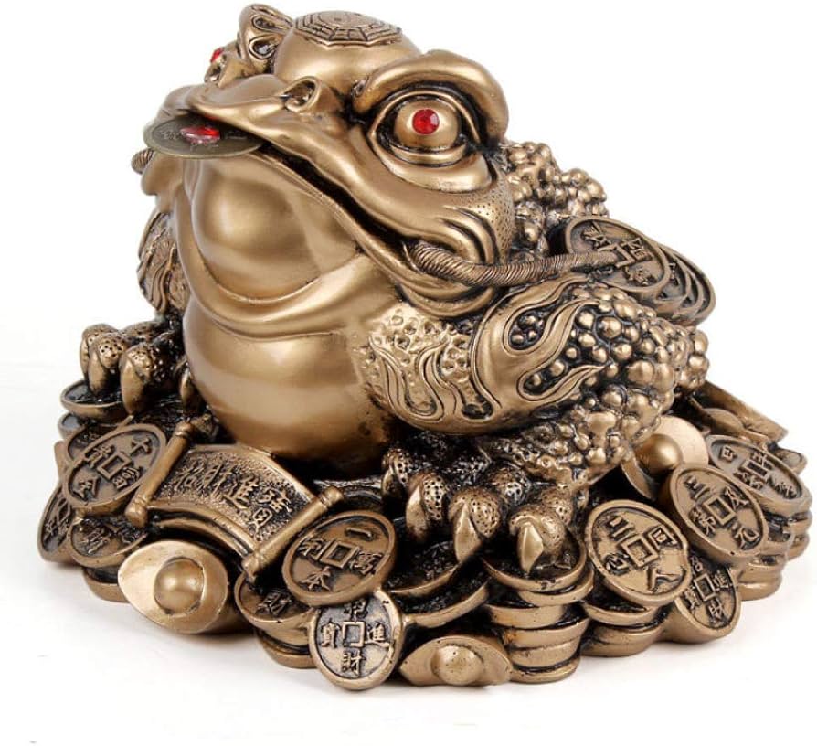 Amazon.co.jp: 吉祥金蟾装飾三足金蟾、 幸運の金ちゃん飾り三本足の金