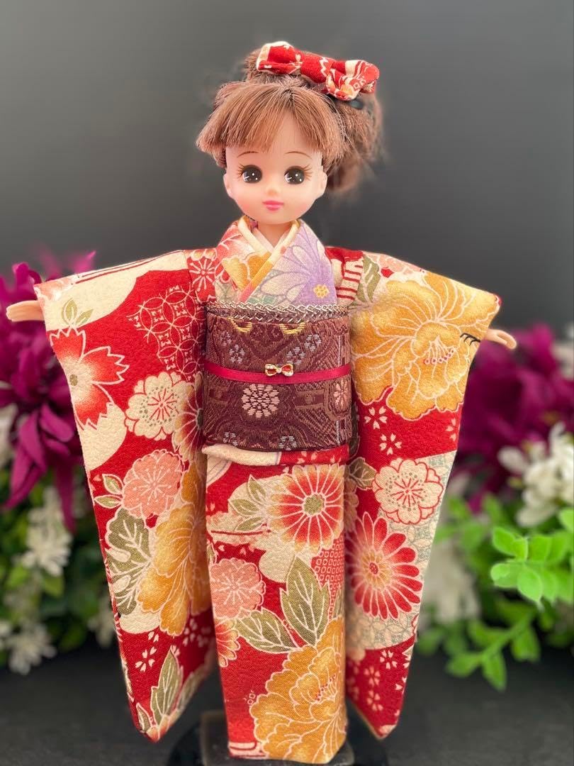 01 りかちゃん アウトフィット 振袖着物 77)リカちゃん着物 大振袖