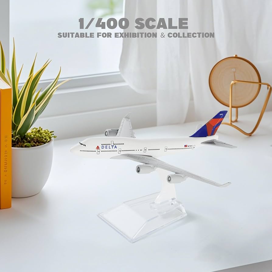 Amazon | QIYUMOKE 1/400 デルタ航空 ボーイング747 飛行機モデル 15.5