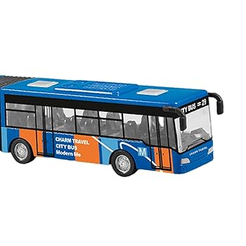 バス型おもちゃ 金属製 青と白 バス型おもちゃ 金属製 青と白 バス型