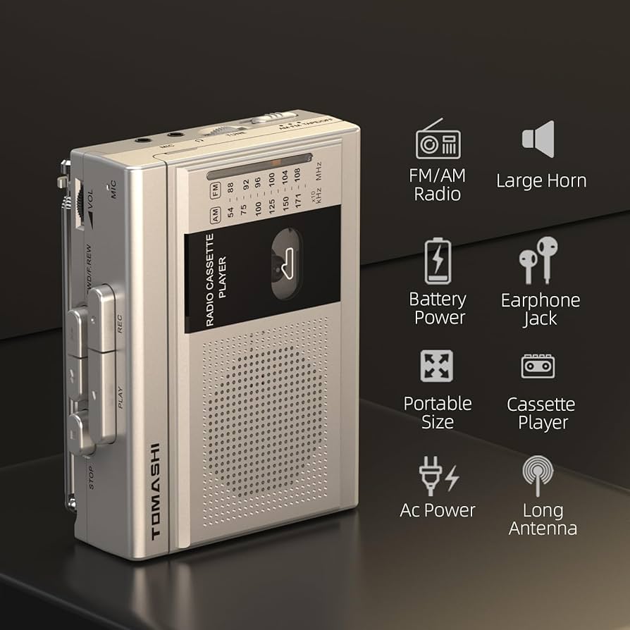 Amazon.com: TOMASHI Cassette Player Tape Recorder FM AM Radio with