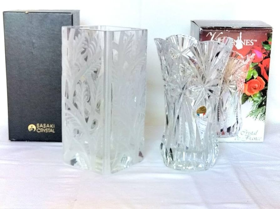 ◇CRISTAL de SERVES FRANCE クリスタル花瓶 フランス製◇ Amazon.co