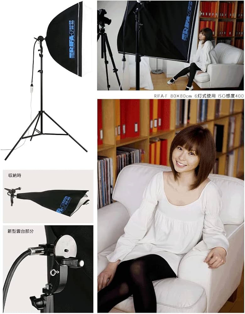 Amazon | 写真電気工業 RIFA-F80×80 ライトスタンド付セット (LEDx6本