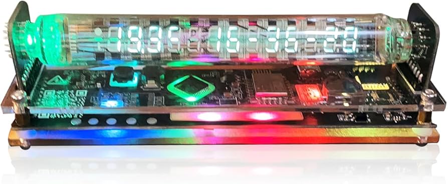 Amazon.co.jp: WIFI対応 デジタル時刻・温湿度計 クールなVFD IV-18