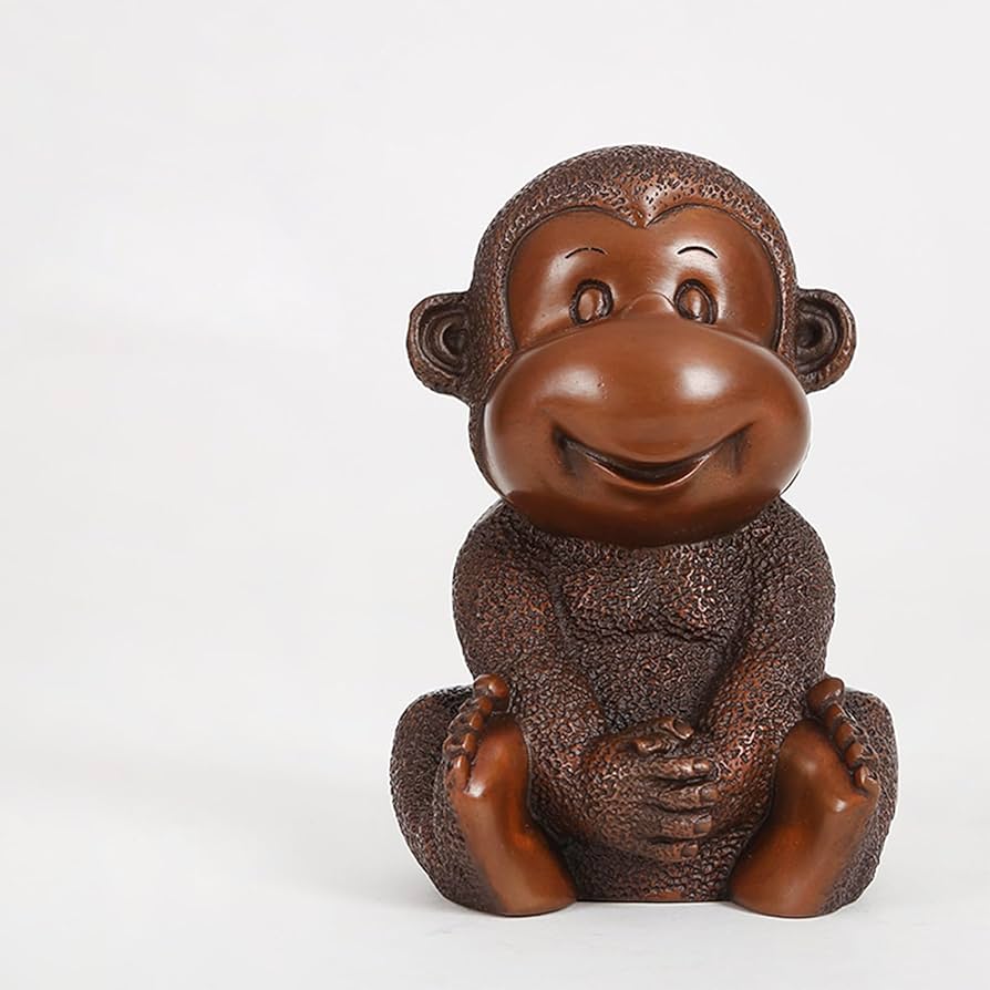 Amazon.co.jp: 猿 置物 かわいい ざる 開運グッズ 招福 申年 干支 猿の